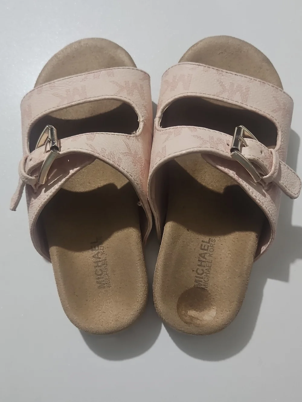 Michael Kors Pink Adjustable Buckle Slide Sandals Kids Sz 13